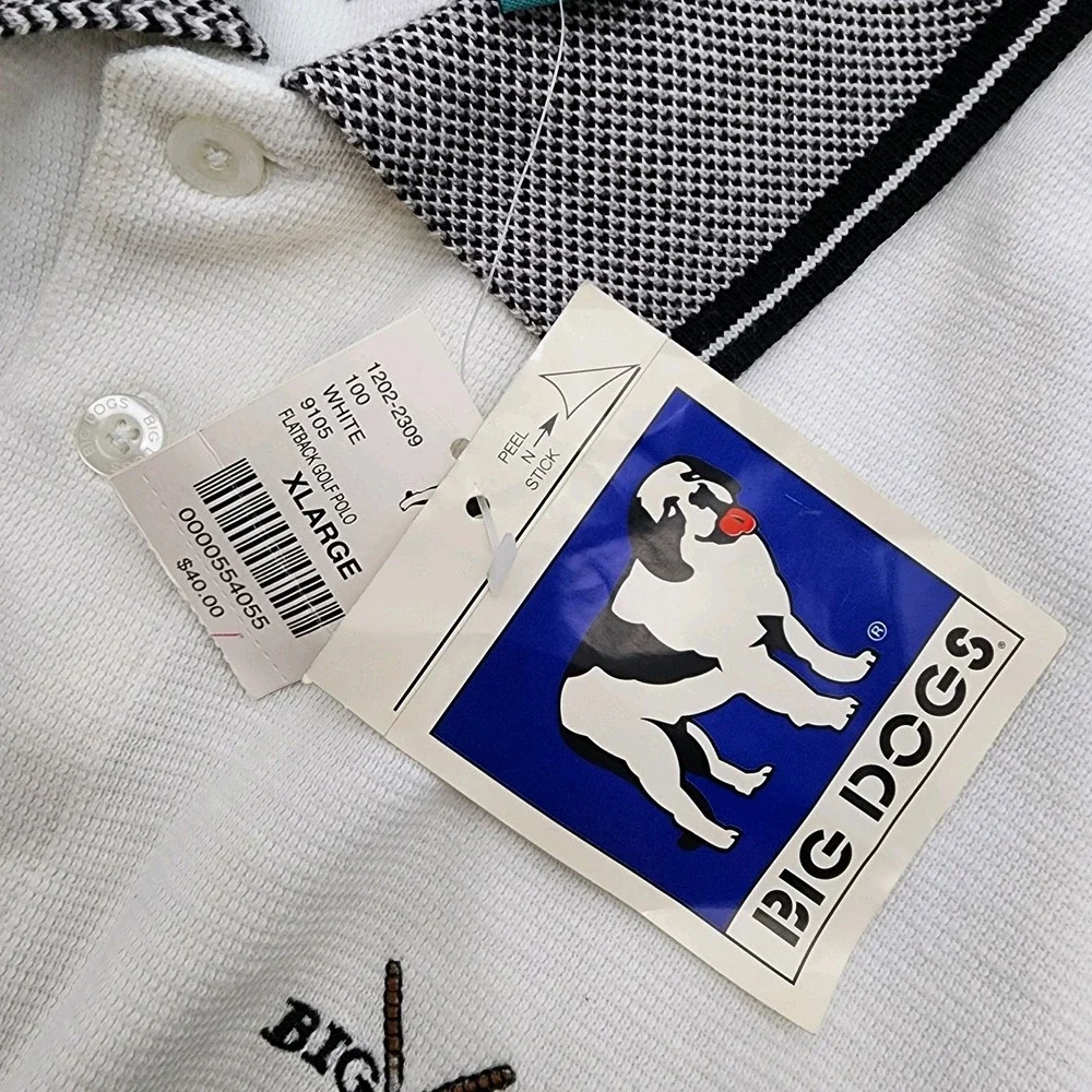Big‎ Dog Golf Polo Shirt Men's Extra Large Waffle Knit Golf Club Logo Cotton NWT